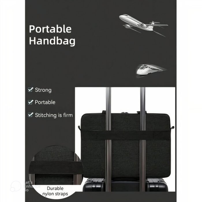 Sacoche pour PC portable 13 pouce, Cartable d'affaire,Noir – Image 4